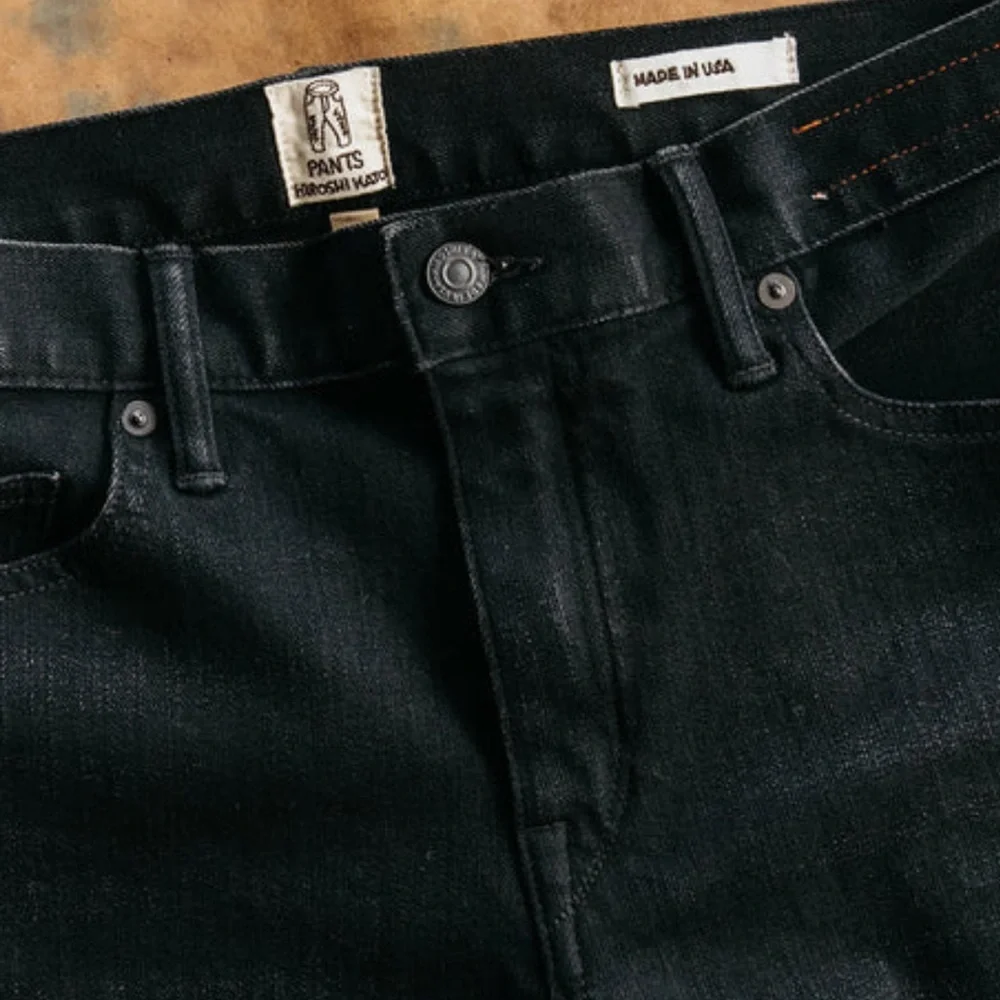 NEW hiroshi kato scissors slim tapered selvedge jeans cole wash black size 31